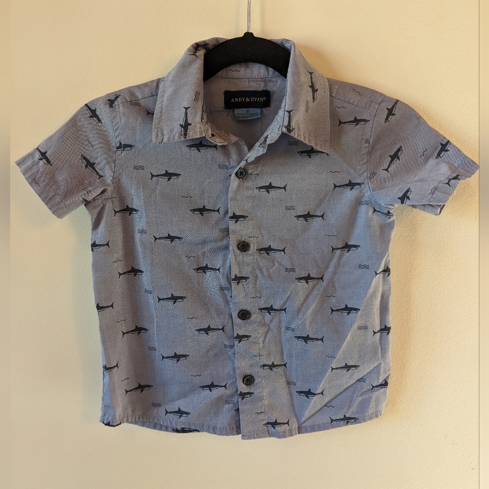 Andy & Evan Short Sleeve Button-up Shirt 2T